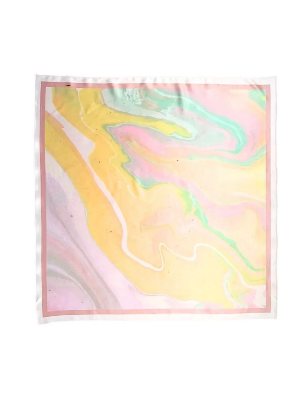 Yellow Sunset Marble Swirl Square Scarf 48x48cm | Custom Design Bandana NWOT